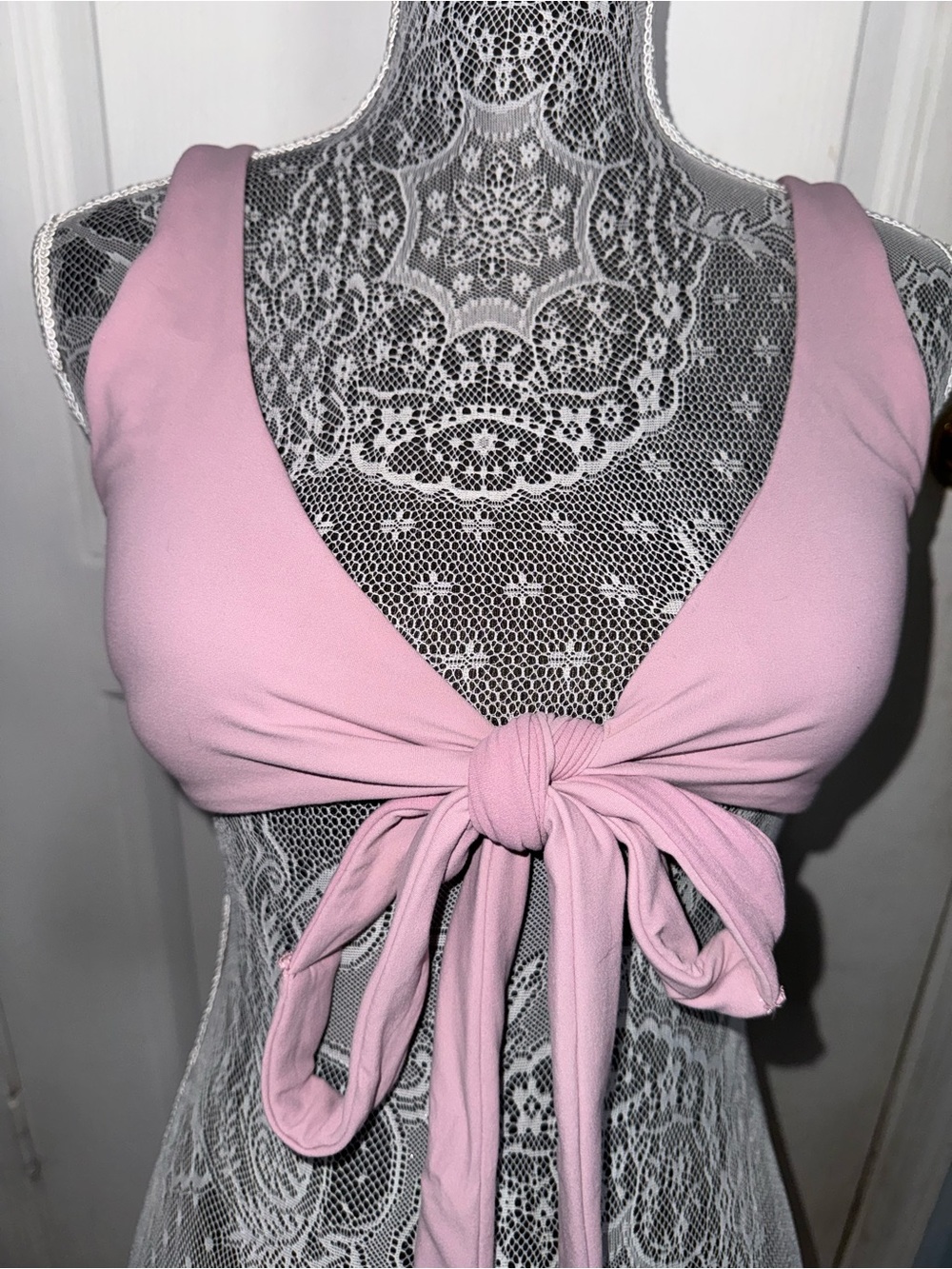Lululemon Pink Nulu wrap-front tie bra
